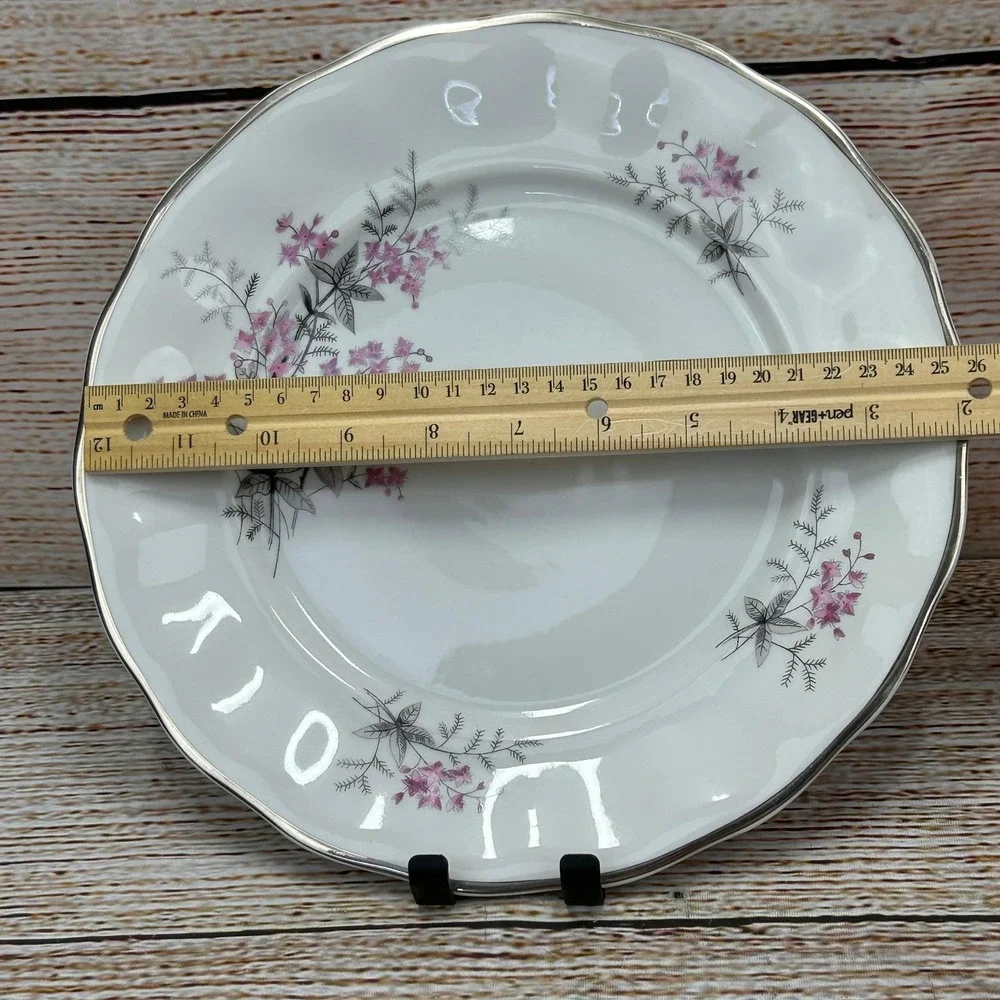Favolina Karolina Jarolina Poland China‎ Dinner Plate Silver Scalloped 3879 5